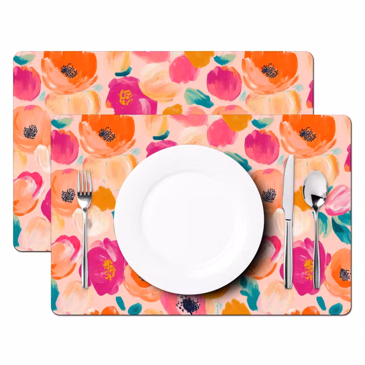 Bloesems - Vrolijk - Kleurrijk Placemat vinyl groot 368 -zzsfeer2_Kitchenyeah-website