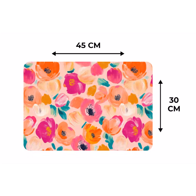 Bloesems - Vrolijk - Kleurrijk Placemat vinyl groot 368 -specs
