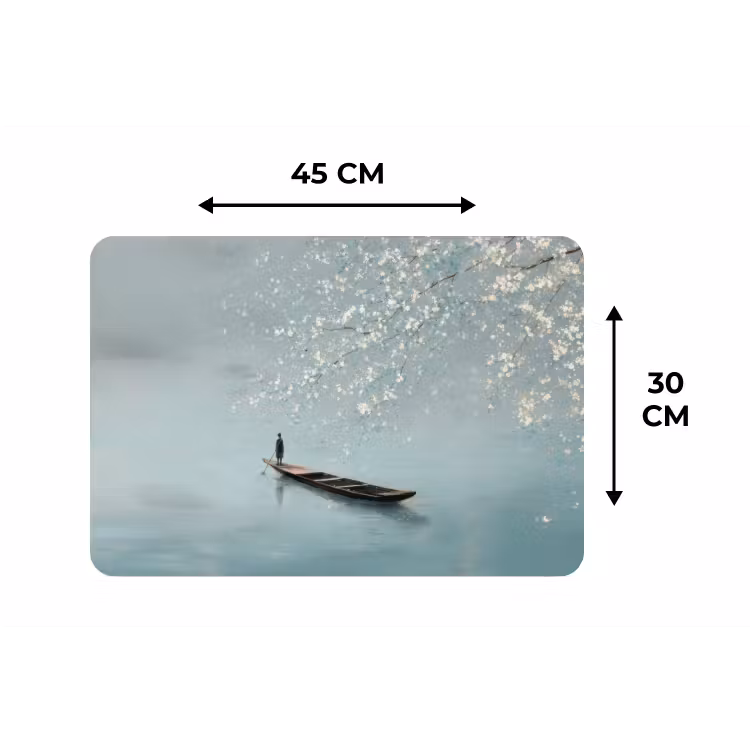 Bloesems - Minimalistisch - Wateroppervlak - Boot Placemat vinyl groot -specs