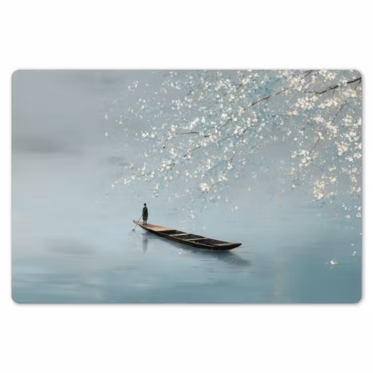 Bloesems - Minimalistisch - Wateroppervlak - Boot Placemat vinyl groot -zzsfeer1_Kitchenyeah-website