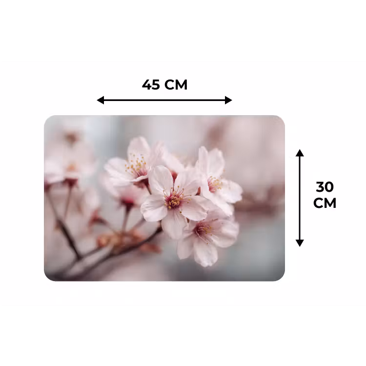 Bloesems - Meeldraden - Geel - Wazig Placemat vinyl groot -specs