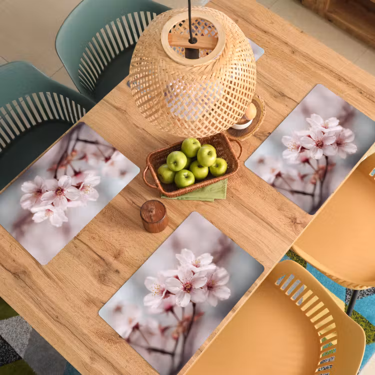 Bloesems - Meeldraden - Geel - Wazig Placemat vinyl groot -zzsfeer5_Kitchenyeah-website
