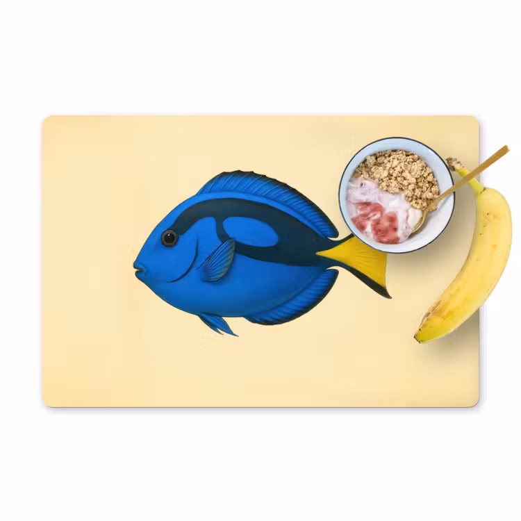 Blauw - Dory - Vis - Staartvin Placemat vinyl groot -zzzproduct_Kitchenyeah-website