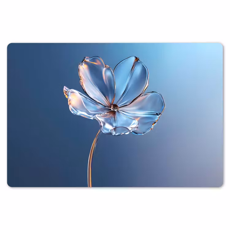 Blauw - Bloem - Glazen - Sierlijk Placemat vinyl groot -zzsfeer1_Kitchenyeah-website