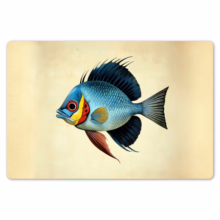 Blauw - Kieuwen - Vis - Illustratie Placemat vinyl groot -zzsfeer1_Kitchenyeah-website