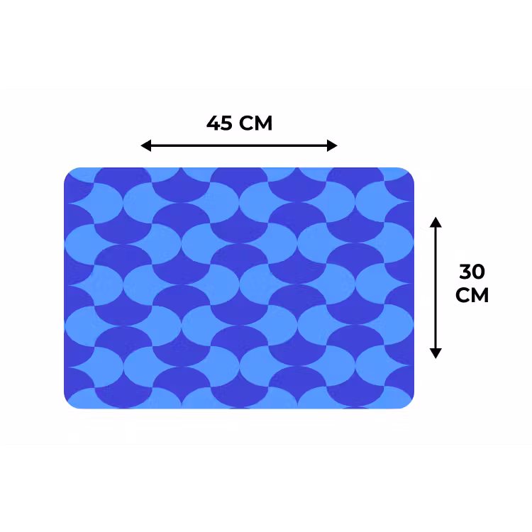 Blauw - Maanvlakken - Patroon Placemat vinyl groot 368 -specs