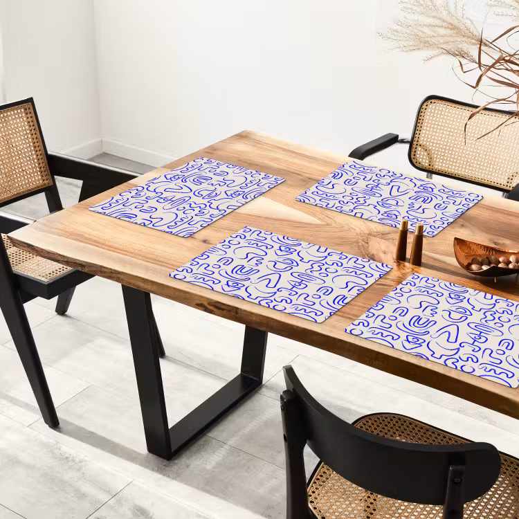Blauw - Patroon - Abstract - Beige Placemat vinyl groot 368 -zzsfeer4_Kitchenyeah-website