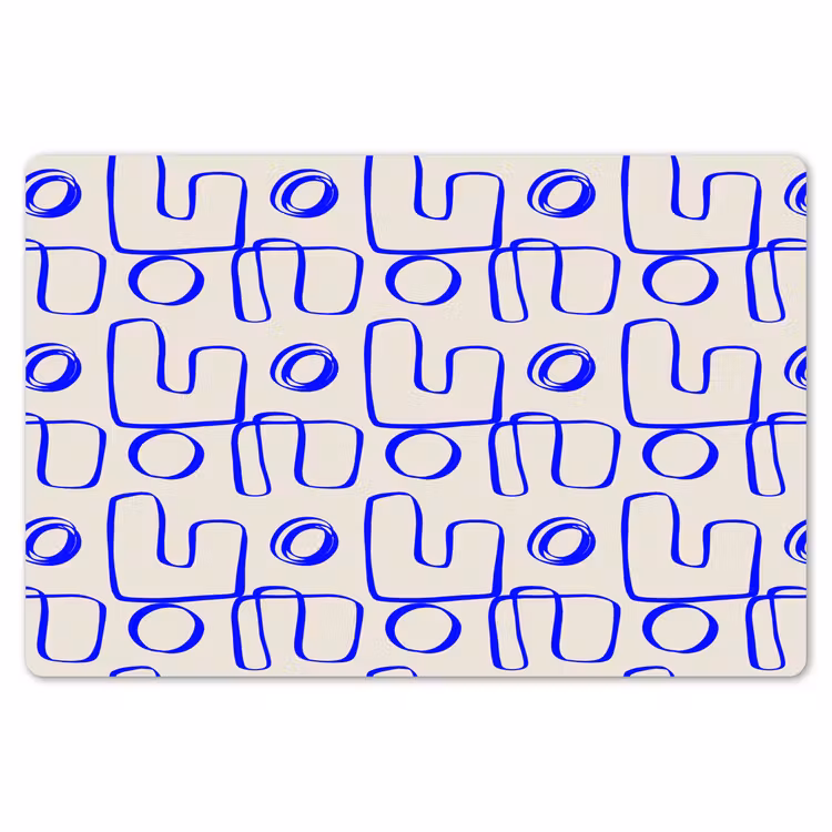 Blauw - Patroon - Beige - Abstract Placemat vinyl groot 368 -zzsfeer1_Kitchenyeah-website