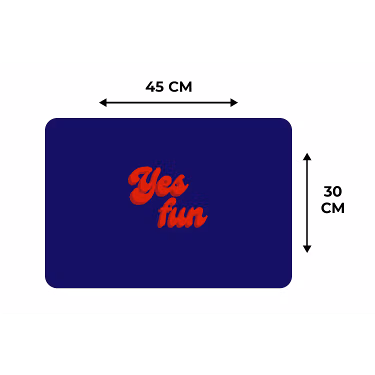 Blauw - Rood - Yes fun - 3D Placemat vinyl groot -specs