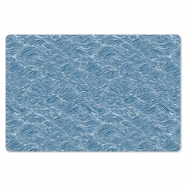 Blauw - Wit - Golven - Getekend - Textuur Placemat vinyl groot 368 -zzsfeer1_Kitchenyeah-website