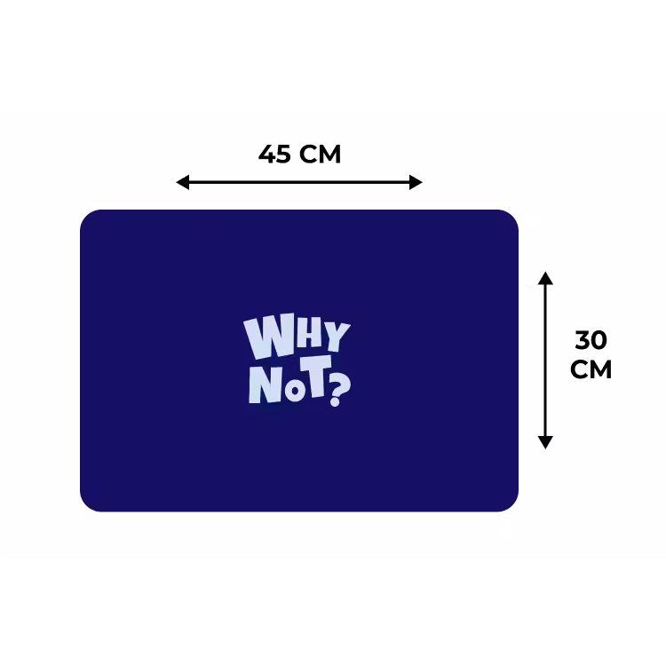 Blauw - Why not - Minimalistisch Placemat vinyl groot -specs