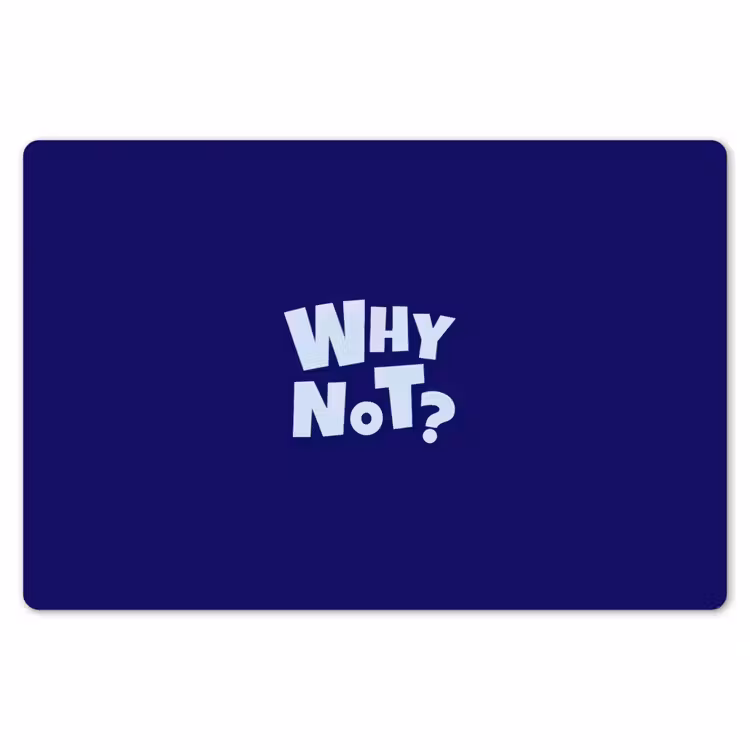 Blauw - Why not - Minimalistisch Placemat vinyl groot -zzsfeer1_Kitchenyeah-website