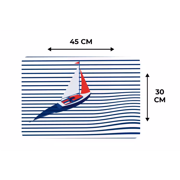 Boot - Water - Abstract - Blauw Placemat vinyl groot -specs