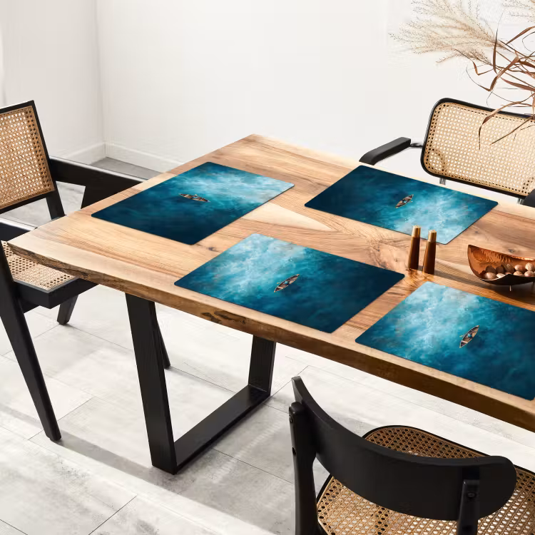 Bootje - Water - Blauw Placemat vinyl groot -zzsfeer4_Kitchenyeah-website