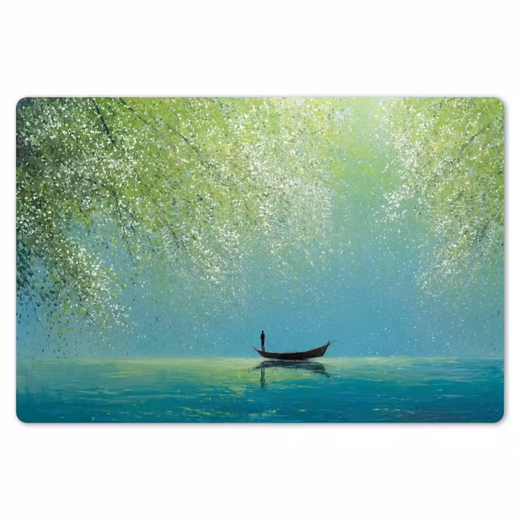 Bootje - Water - Bladeren - Bloesems Placemat vinyl groot -zzsfeer1_Kitchenyeah-website