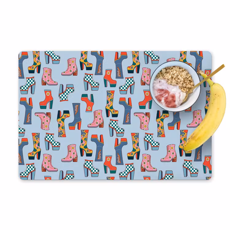 Laarzen - Patroon - Disco Placemat vinyl groot 368 -zzzproduct_Kitchenyeah-website