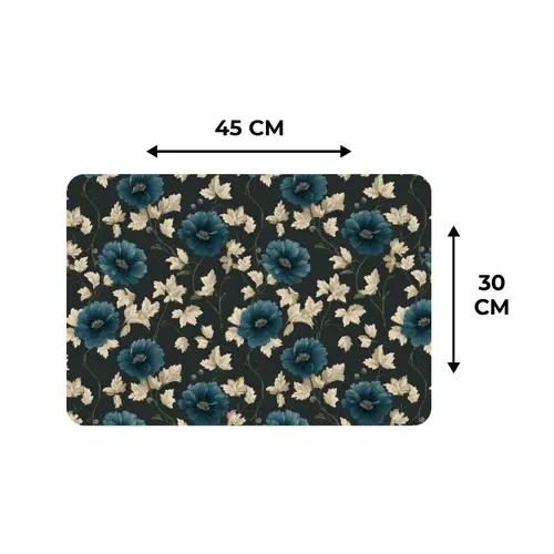 Botanisch - Bloemen - Blauw Placemat vinyl groot 368 -specs