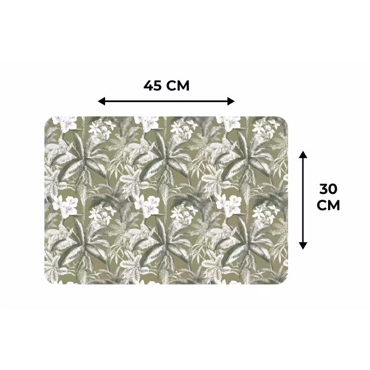 Botanisch - Bloemen - Groen Placemat vinyl groot 368 -specs
