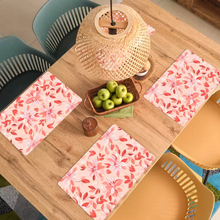 Botanisch - Bloemen - Rood Placemat vinyl groot 368 -zzsfeer5_Kitchenyeah-website