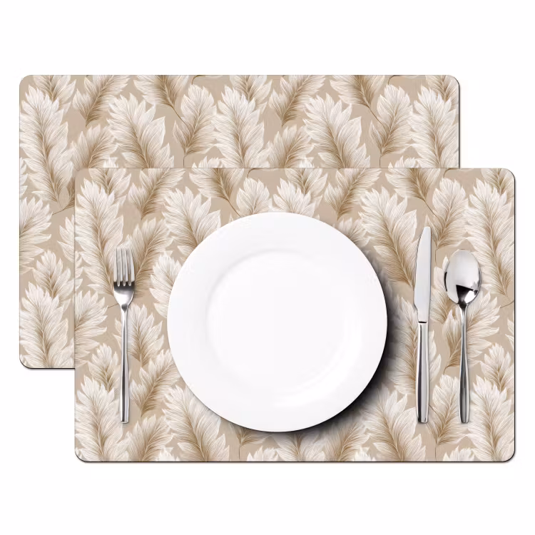 Botanisch - Patroon - Beige Placemat vinyl groot 368 -zzsfeer2_Kitchenyeah-website