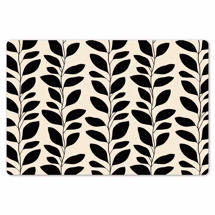Botanisch - Dessin - Zwart - Beige Placemat vinyl groot 368 -zzsfeer1_Kitchenyeah-website