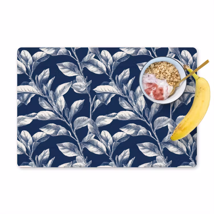 Botanisch - Patroon - Blauw Placemat vinyl groot 368 -zzzproduct_Kitchenyeah-website