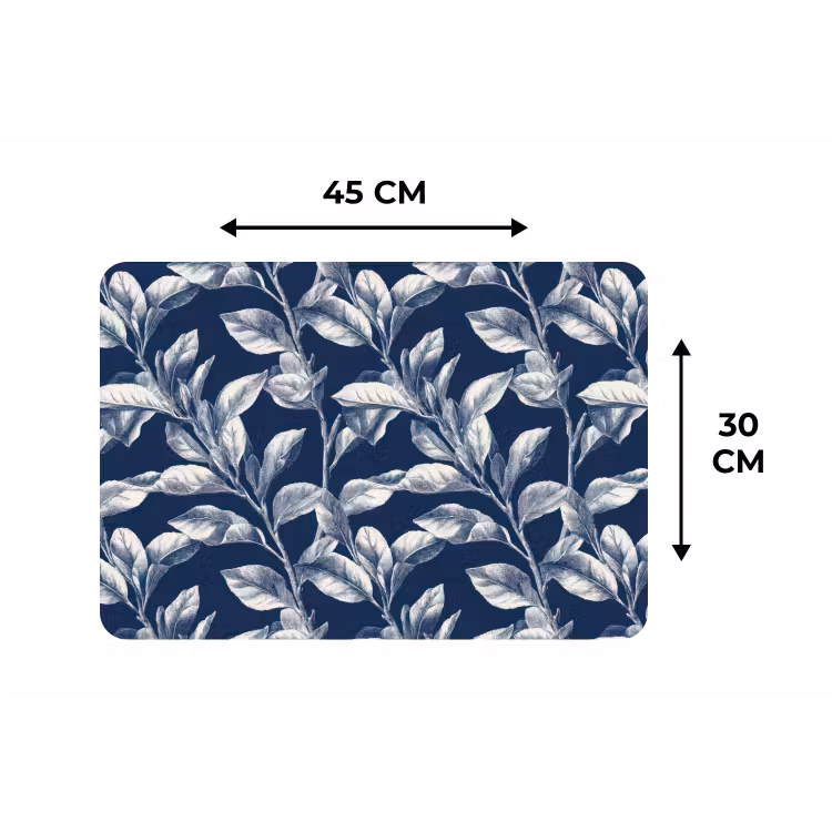 Botanisch - Patroon - Blauw Placemat vinyl groot 368 -specs