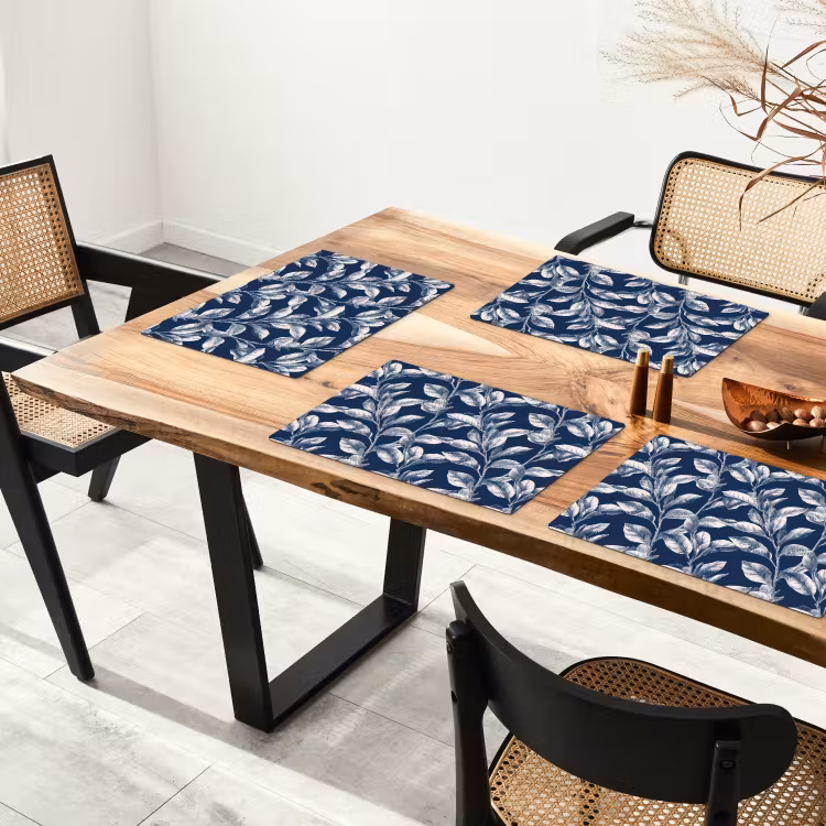 Botanisch - Patroon - Blauw Placemat vinyl groot 368 -zzsfeer4_Kitchenyeah-website