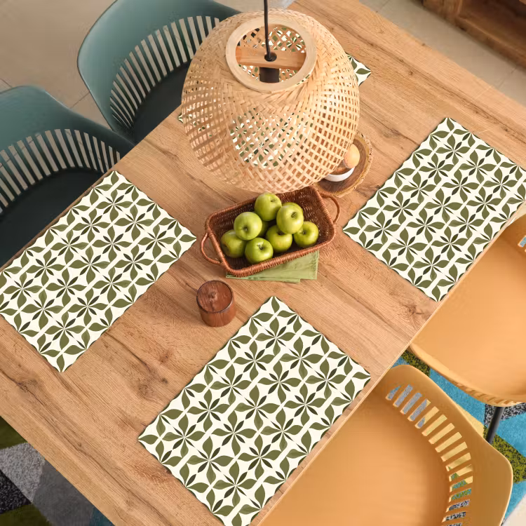 Botanisch - Retro - Groen Placemat vinyl groot 368 -zzsfeer5_Kitchenyeah-website