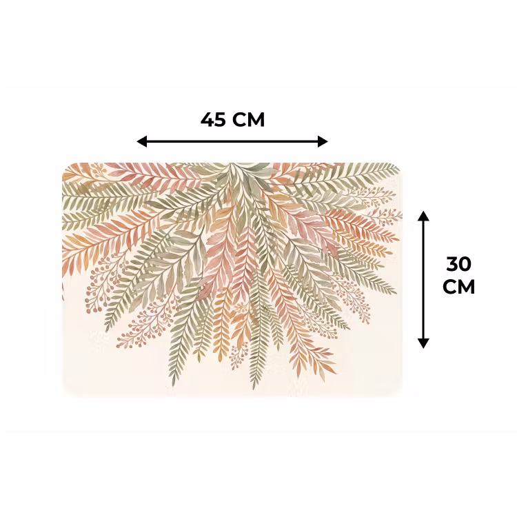 Botanisch - Aquarel - Kleurrijk Placemat vinyl groot -specs