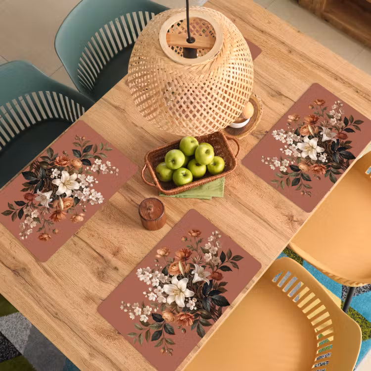 Boeket - Retro - Kleurrijk Placemat vinyl groot -zzsfeer5_Kitchenyeah-website