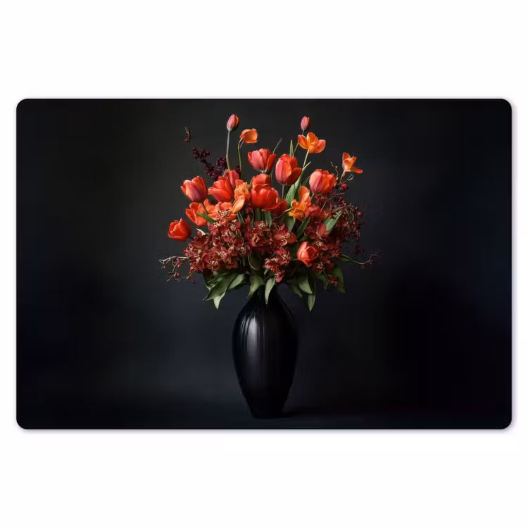 Boeket - Tulpen - Vaas - Rood Placemat vinyl groot -zzsfeer1_Kitchenyeah-website