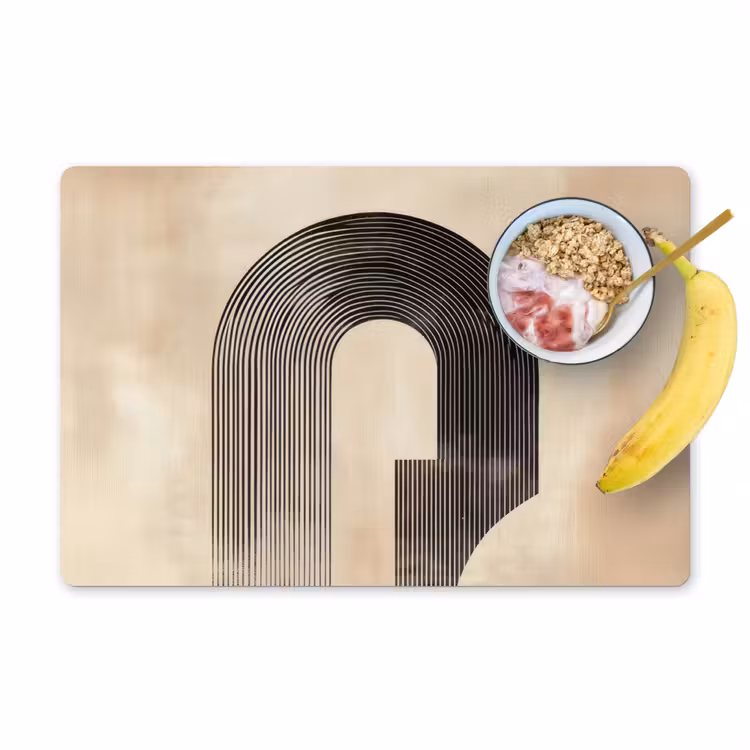 Boog - Strepen - Minimalistisch - Zwart Placemat vinyl groot -zzzproduct_Kitchenyeah-website