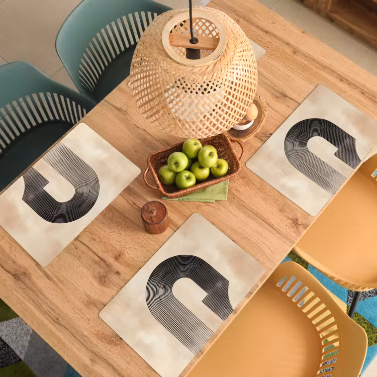 Boog - Strepen - Minimalistisch - Zwart Placemat vinyl groot -zzsfeer5_Kitchenyeah-website