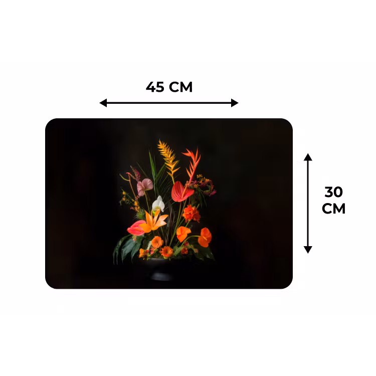 Schaal - Boeket - Bloemen Placemat vinyl groot -specs