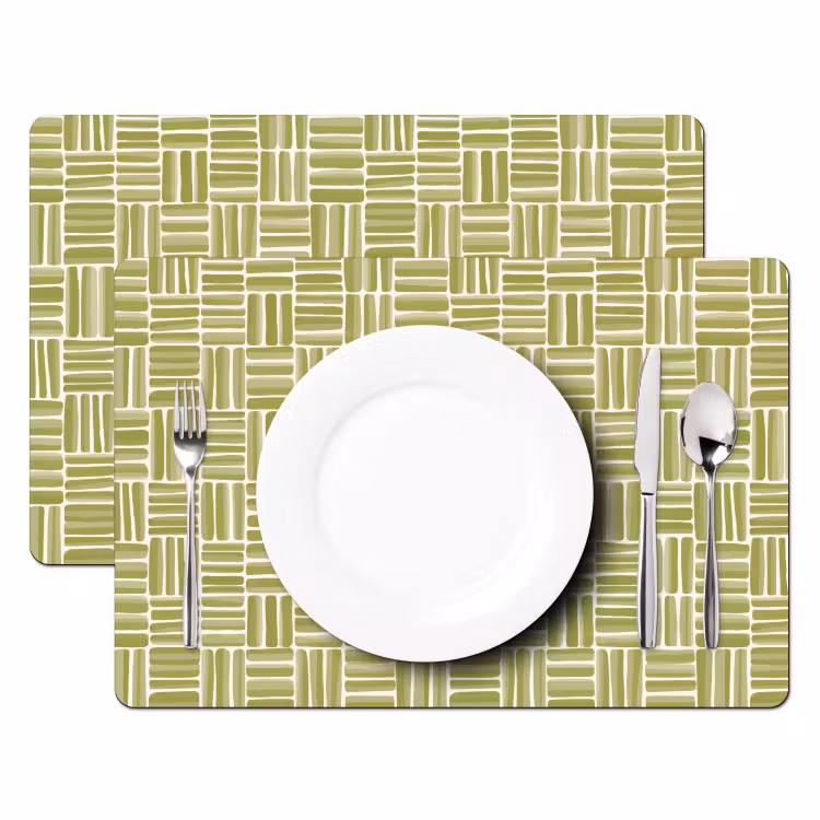 Vlecht - Patroon - Groen Placemat vinyl groot 368 -zzsfeer2_Kitchenyeah-website