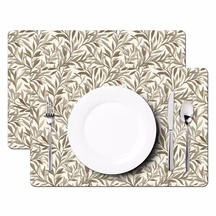 Takken - Botanisch - Taupe Placemat vinyl groot 368 -zzsfeer2_Kitchenyeah-website