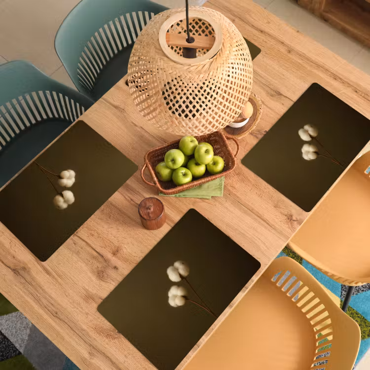 Takken - Katoen - Wit - Bollen Placemat vinyl groot -zzsfeer5_Kitchenyeah-website