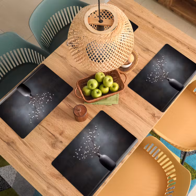 Takken - Vaas - Bolletjes - Wit Placemat vinyl groot -zzsfeer5_Kitchenyeah-website