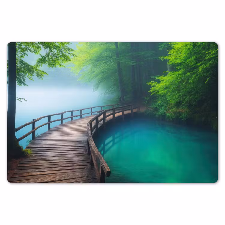 Brug - Water - Rivier - Bos Placemat vinyl groot -zzsfeer1_Kitchenyeah-website