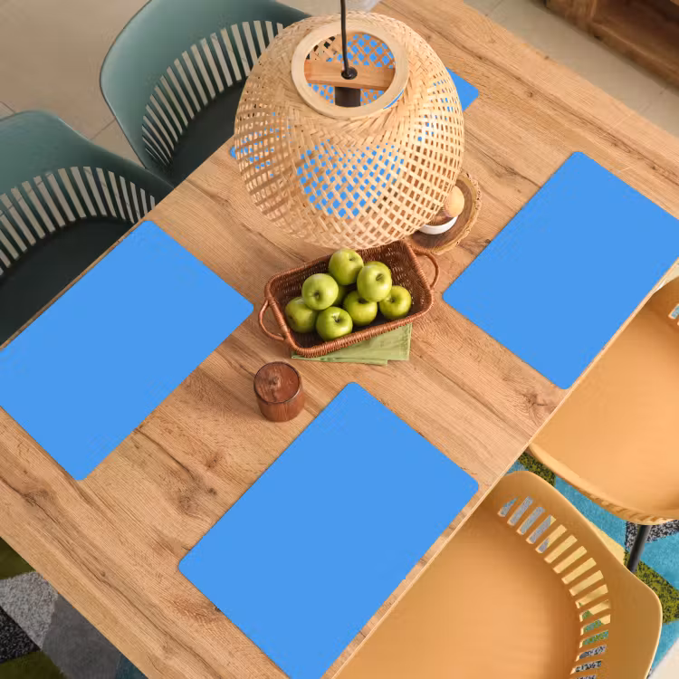 Bright - Azure - Blauw Placemat vinyl groot 368 -zzsfeer5_Kitchenyeah-website