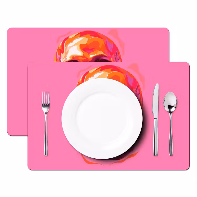 Felroze - Tanden - Schedel Placemat vinyl groot -zzsfeer2_Kitchenyeah-website