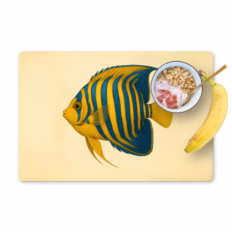 Felgeel - Vis - Strepen - Vinnen Placemat vinyl groot -zzzproduct_Kitchenyeah-website