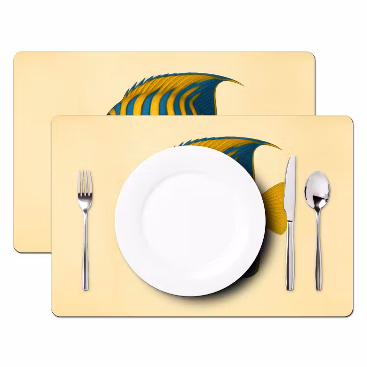 Felgeel - Vis - Strepen - Vinnen Placemat vinyl groot -zzsfeer2_Kitchenyeah-website