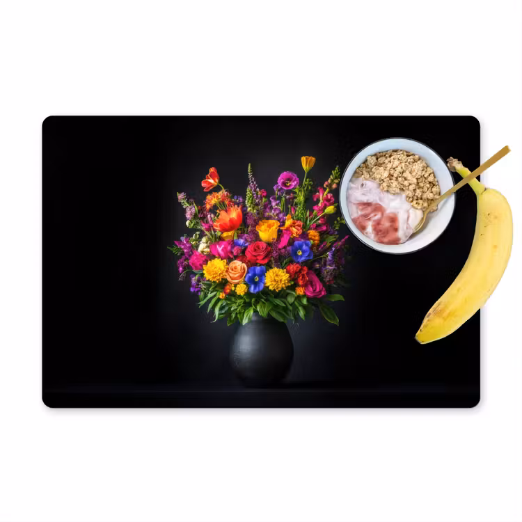 Felgekleurd - Bloemen - Vaas Placemat vinyl groot -zzzproduct_Kitchenyeah-website