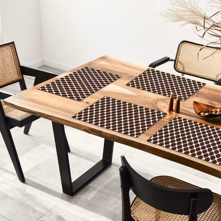 Bruin - Ruitpatroon - Geometrisch Placemat vinyl groot 368 -zzsfeer4_Kitchenyeah-website
