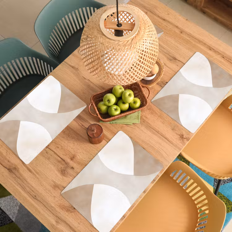 Bruin - Japandi - Abstract Placemat vinyl groot -zzsfeer5_Kitchenyeah-website