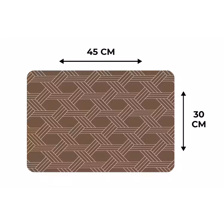 Bruin - Lijnen - Patroon Placemat vinyl groot 368 -specs