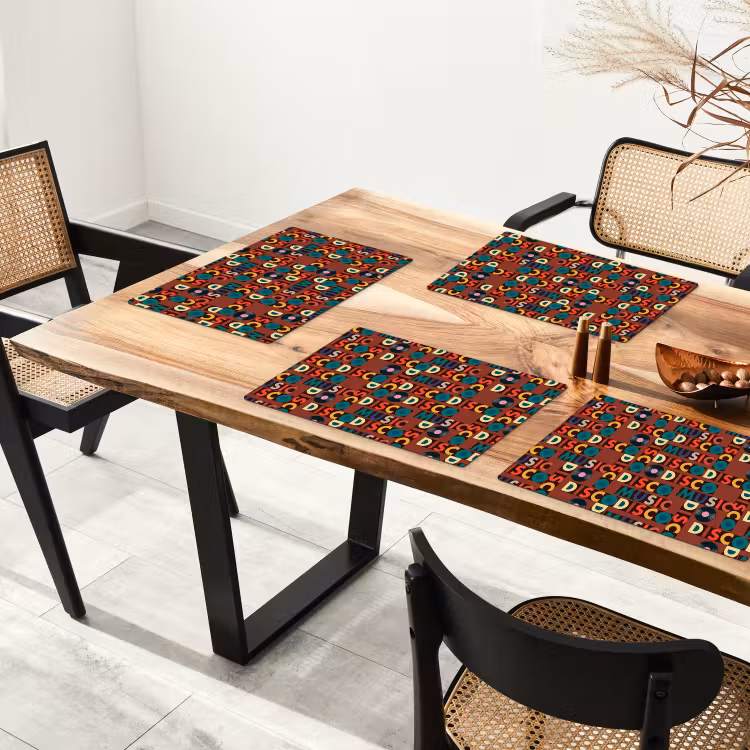 Bruin - Retro - Disco - Patroon Placemat vinyl groot 368 -zzsfeer4_Kitchenyeah-website