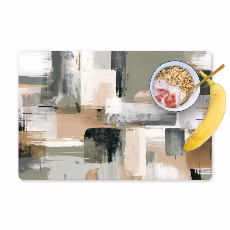 Penseelstreken - Abstract - Aardetinten Placemat vinyl groot -zzzproduct_Kitchenyeah-website